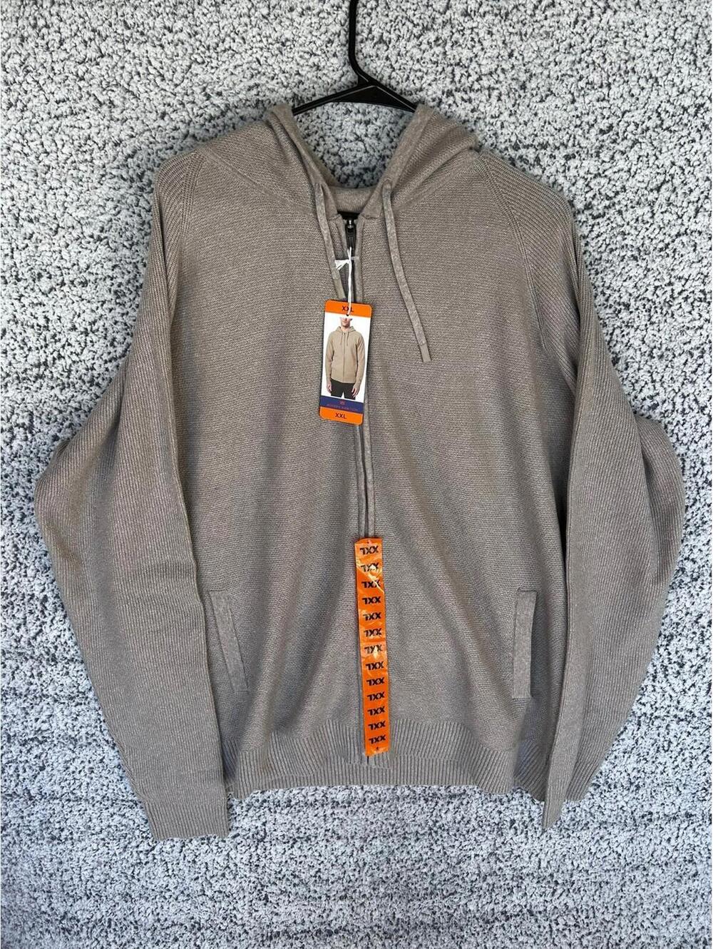Modern Ambition Full Zip Hoodie Beige XXL NWT Knit Jacket